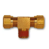 Mid-America Fittings NT72-44VS Branch Tee with RTS, 1/4 in Tube OD x 1/4 in Tube OD x 1/4 in MNPTF, Brass Top Pick