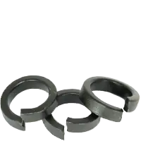 High Quality 8 Hi-Collar Split Lock Washers, Plain Finish, Medium Carbon Steel, Qty 100