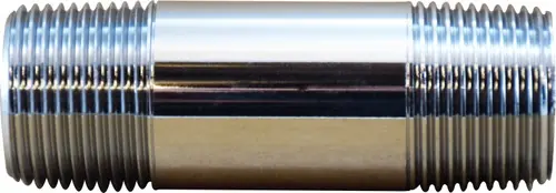 Midland Metal 41056 Pipe Nipple, 3/8 in MPT x 3/8 in MPT, 12 in, Brass, Chrome-Plated Exclusive Offer