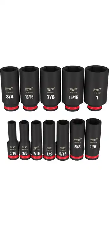 Buy Today Milwaukee Tool 49-66-7006 12PC SHOCKWAVE Impact Duty 3/8" Drive SAE Deep 6 Point Socket Set