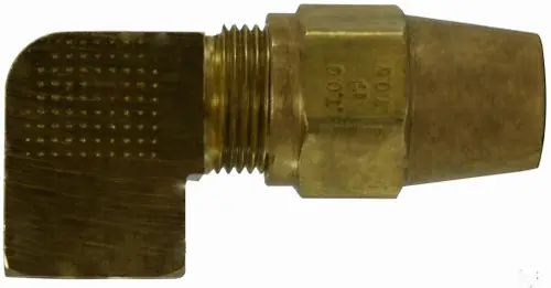 Midland Metal 38255 90 deg Elbow, 3/8 in C x 1/4 in FIP, Brass Professional Grade