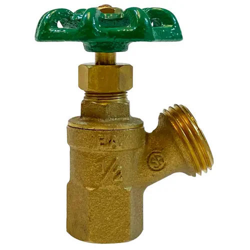 Free Returns Midland Metal 942133LF Angle Hose Boiler Drain Valve, 3/4 in Nominal Pipe, FIP, Lead-Free Brass Body