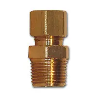 Midland Metal LF68-68 MAF/USA LF COMP Male Adapter, MAF/USA LF COMPRESSION, 3/8Odx1/2Mpt Lf Comp Male Conn, MAF/USA Brass Fittings Grab Now