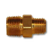 Mid-America Fittings LF123-42 Reducing Hex Nipple, 1/4 in MPT x 1/8 in MPT, 1 in, Brass Super Sale