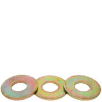 Sale 1 1/8" USS Flat Washers, Zinc-Yellow Cr+6, Medium Carbon Steel, Thru-Hardened (Import), Qty 5