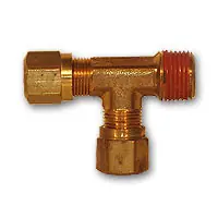 Mid-America Fittings NT71-88VS Run Tee with RTS, 1/2 in Tube OD x 1/2 in Male NPTF x 1/2 in Tube OD, Brass Sale