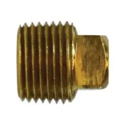 AMC 06109-02 Square Head Plug, 1/8 in MPT, 0.58 in, Brass Secure Checkout