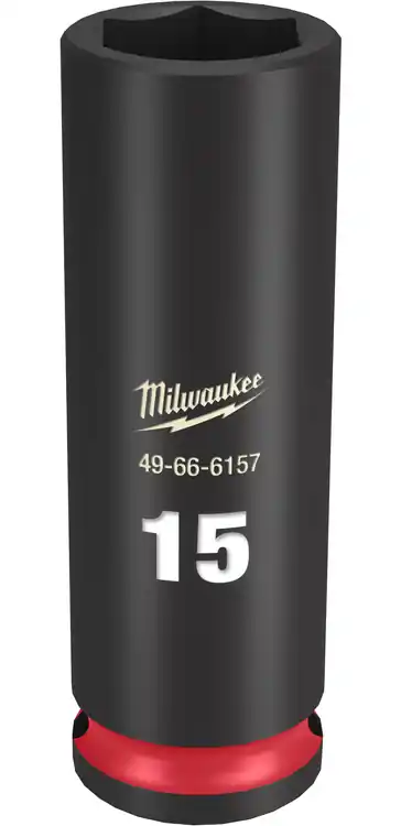 Milwaukee Tool 49-66-6157 SHOCKWAVE Impact Duty 3/8" Drive 15MM Deep 6 Point Socket Same Day Shipping