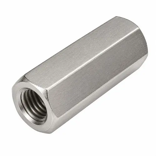 1/2"-13, 3/8"-16 x W 5/8" x L 1 1/4" Hex Reducing Coupling Nuts, 18-8 Stainless Steel, Qty 50 Markdown