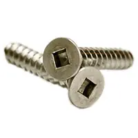 Place Order 8 x 1" Self-Tapping Screws, Square Drive Flat Head, Type A, 18-8 Stainless Steel A2, Full Thread, Qty 1000