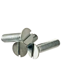 While Supplies Last 12-24 x 2" Machine Screws, Slotted Flat Head, Zinc Cr+3, Full Thread, Qty 100
