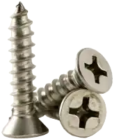 Fresh Stock 12 x 2 1/2" Self-Tapping Screws, Phillips Flat Head, Type A, 18-8 Stainless Steel, Full Thread, Qty 200