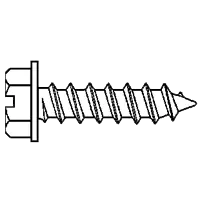 14-10 x 2 1/2" Self-Tapping Screws, Slotted Indent Hex Washer Head HWH, 304 Stainless Steel, Type A, Full Thread, Qty 100 Buy Online