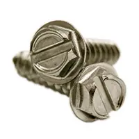 8 x 1 1/2" Self-Tapping Screws, Slotted Hex Washer Head HWH, Type A, 316 Stainless Steel, Full Thread, Qty 500 Secure Checkout