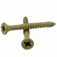 Discount 9 x 3 1/2" Deck Screws, Combo Phillips Drive, Tan Finish, ACQ Compatible, Qty 5
