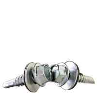 12-14 x 1" Self-Drilling Screws w/ Bonded Washer, Unslotted Hex Washer Head HWH, Zinc Cr+3, Full Thread, Qty 100 Certified