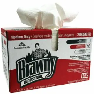 Luxury Georgia Pacific GPC2008003 (1/Cs) Wiper Brawny Industmedduty1/4Csdrc White (1 CA)