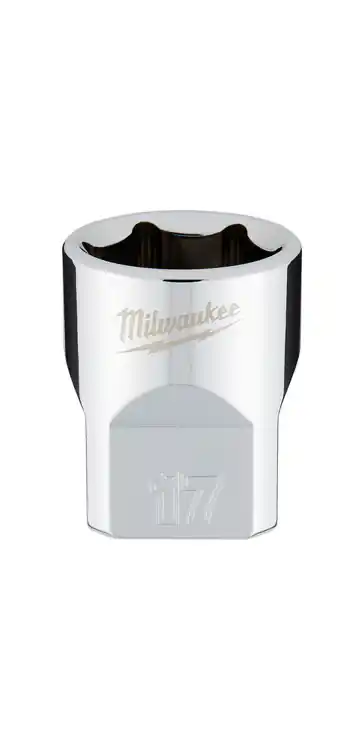Hassle-Free Returns Milwaukee Tool 45-34-9087 3/8" Drive 17mm Metric Socket with FOUR FLAT Sides