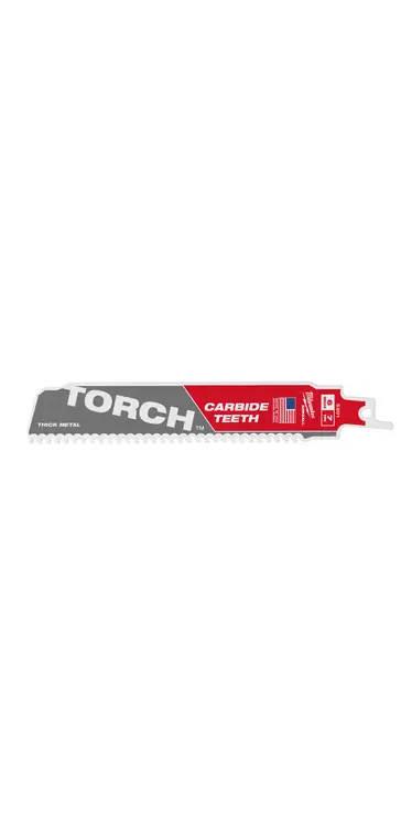 Milwaukee Tool 48-00-5201 6" 8 TPI TORCH with Carbide Teeth SAWZALL Blade (1 PK), 5 Pack Brand New