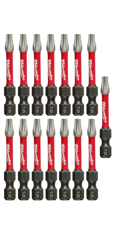 Crafted Milwaukee Tool 48-32-5015 SHOCKWAVE 2" T25 Impact Bit (15 Contractor PK), 5 Pack