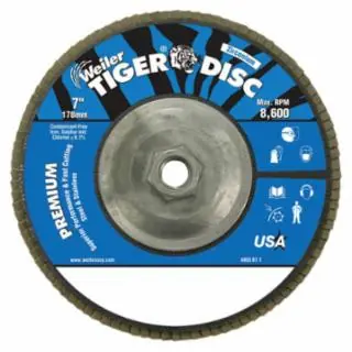 Weiler 50543 7" 40Grit Tiger Abrasiveflap Disc Angled Alum Deal