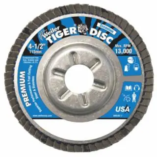 Fan Favorite Weiler 50516 4-1/2" Tiger Flap Disc Zirconium 120-Grit 7
