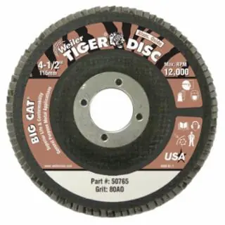Luxury Weiler 50765 4 1/2" Tiger Disc Big Cat Abr Flap Phenolic Bk