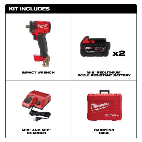 Last Chance Milwaukee Tool 2855P-22R M18 FUEL 1/2 " Compact Impact Wrench w/ Pin Detent Kit