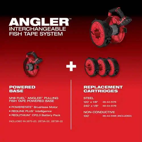Milwaukee Tool 48-44-5195 M18 FUEL ANGLER 100‘ Non-Conductive Polyester Pulling Fish Tape Replacement Cartridge Low Price