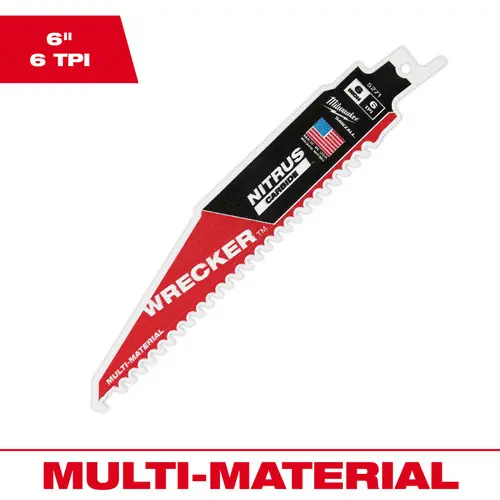 Discount Milwaukee Tool 48-00-5271 6 WRECKER with NITRUS Carbide SAWZALL Blade for Multi-Material (1 PK), 5 Pack