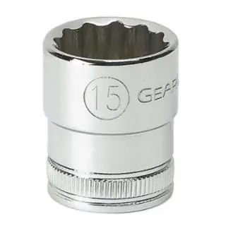 Gearwrench 80491 3/8" Drive 12 Point Standard Metric Socket 15 mm Luxury