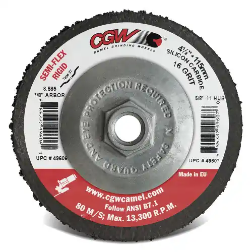 Genuine CGW Abrasives 49606 4-1/2 x 7/8 T27 Sc 16 Grit Semi-Flex Ds, 25 Pack