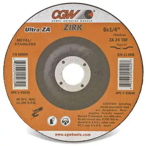 Authentic CGW Abrasives 35659 9 x 1/4 x 5/8-11T27 Za24-T-Bf Resin Grind Whls, 10 Pack