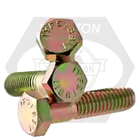 9/16"-12 x 4 1/2" Hex Cap Screws, Grade 5, Zinc-Yellow Cr+6, Partial Thread, Coarse (UNC), Medium Carbon Steel, Qty 25 Genuine