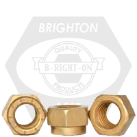 1 1/4"-7 L9 Collar Lock Nuts, Cadmium Yellow & Wax , Coarse (UNC), Alloy Steel, Made in USA, Qty 6 Luxury