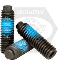 5/16"-18 x 5/16" Socket Set Screws, 1/2 Dog Point, Nylon-Patch Black Oxide, Coarse (UNC), Qty 100 Brand New