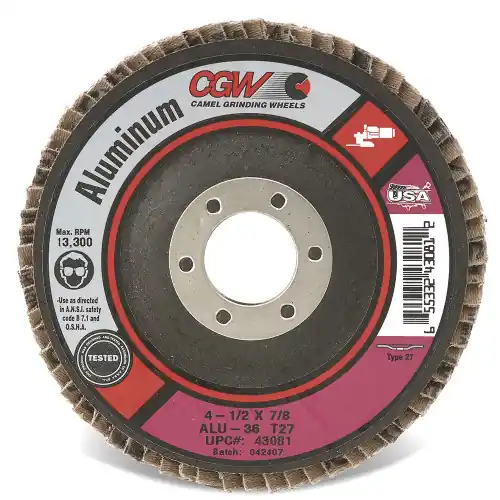 CGW Abrasives 43104 41/2 x 7/8 T29 A60 Flap Discs Alu, 10 Pack Free Returns
