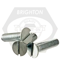 Fan Favorite 10-24 x 3 1/2" Machine Screws, Slotted Flat Head, 304 Stainless Steel, Full Thread, Coarse (UNC), Qty 200