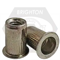 M6 (.165-.260) Steel Rivet Nuts, Large Flange, Knurled Body, Zinc-Yellow Cr+3, Qty 500 Affordable