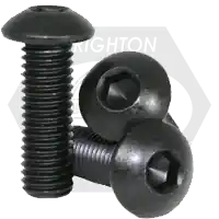 Bargain M16-2.00 x 40 mm Button Head Socket Cap Screws, Metric Class 10.9, Thermal Black Oxide, Full Thread, Coarse (UNC), ISO 7380, Qty 25
