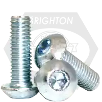 Special Offer M12-1.75 x 40 mm Button Head Socket Cap Screws, Metric Class 10.9, Zinc-Bake Cr+3, Full Thread, Coarse (UNC), ISO 7380, Qty 100