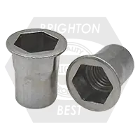 Hot Picks 10-32 UNF (.020-.130) Aluminum 5056 Hex Rivet Nut Plain (Inch), Qty 1000