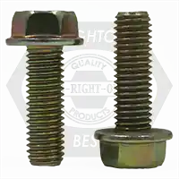M10-1.50 x 25 mm Flange Screws, Non-Serrated, Hex Head, Metric Class 10.9, Zinc-Yellow Cr+6 Bake, Full Thread, Coarse (UNC), DIN 6921, Qty 100 Low Price