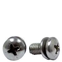 10-32 x 1/2" Machine Screws w/ External Tooth Washer (410 Stainless Steel), Phillips Pan Head, SEMS, 18-8 Stainless Steel A2, Full Thread, Qty 500 Fan Favorite