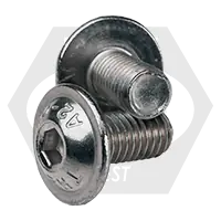 Budget M5-0.80 x 16 mm Button Head Socket Cap Flange Screws, 18-8 Stainless Steel A2, Full Thread, Coarse (UNC), ISO 7380-2, Qty 100