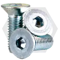Next Day Delivery M24-3.00 x 80 mm Flat Head Socket Cap Screws, Metric Class 12.9, Zinc-Bake Cr+3, Full Thread, Coarse (UNC), Alloy Steel, DIN 7991, Qty 10