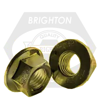 M5-0.80 Hex Flange Nuts, Non-Serrated, Metric Class 8, Zinc-Yellow Cr+6, Coarse (UNC), DIN 6923, Qty 500 Bargain