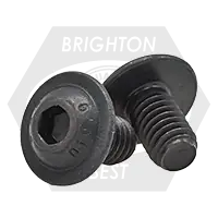 High Quality M6-1.00 x 10 mm Button Head Socket Cap Flange Screws, Metric Class 10.9, Thermal Black Oxide, Full Thread, Coarse (UNC), Qty 200