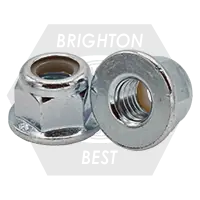 Fan Favorite M12-1.75 Nylon Flange Lock Nuts, Non-Serrated, Metric Class 8, Zinc Cr+3, Coarse (UNC), DIN 6926, Qty 50