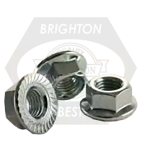 M14-2.00 Hex Flange Nuts, Serrated, Metric Class 8, Zinc Cr+3, Coarse (UNC), DIN 6923, Qty 50 Big Sale